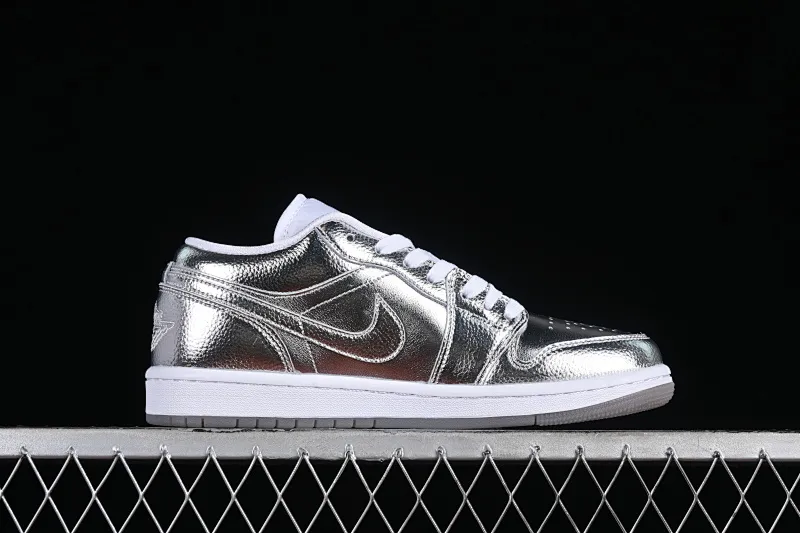 All categories Air Jordan Jordan series basketball shoes Air Jordan 1 Low Air Jordan 1 Low "Metallic Silver" AJ1 Joe 1 gray silver low-top cultural casual sneakers FN5030-001